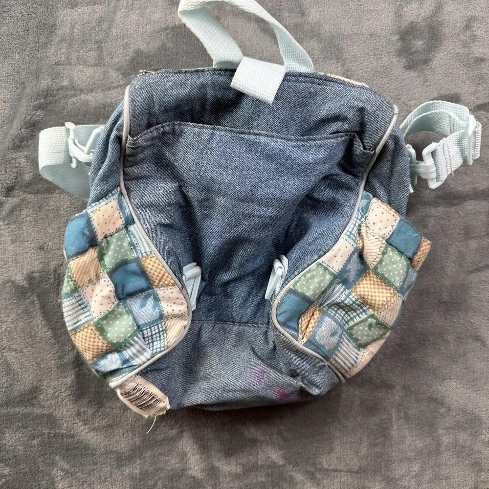 Blue Jean Teddy Bear Springs Blossom Demin Bottle Diaper Tote Bag Baby